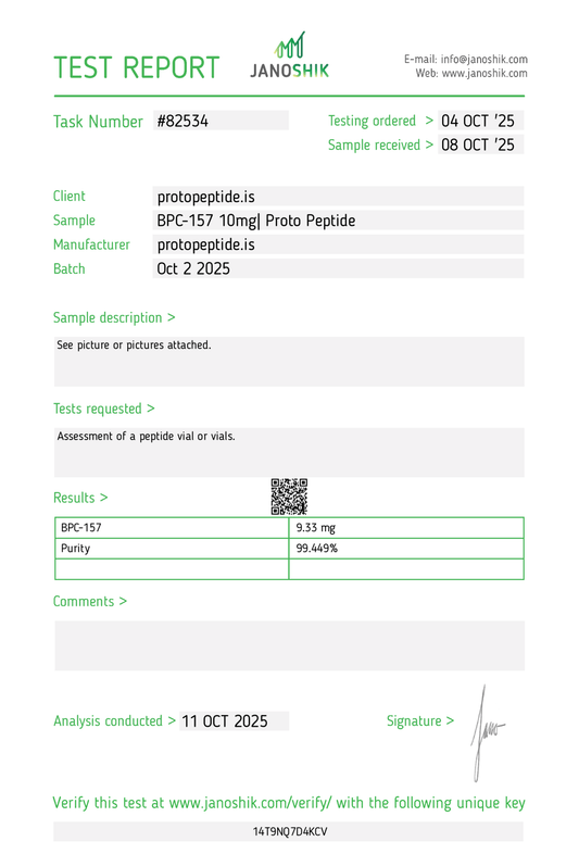 BPC - 157 10mg - Proto Peptide