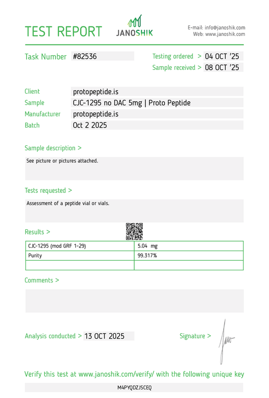 CJC - 1295 Without DAC 5mg - Proto Peptide