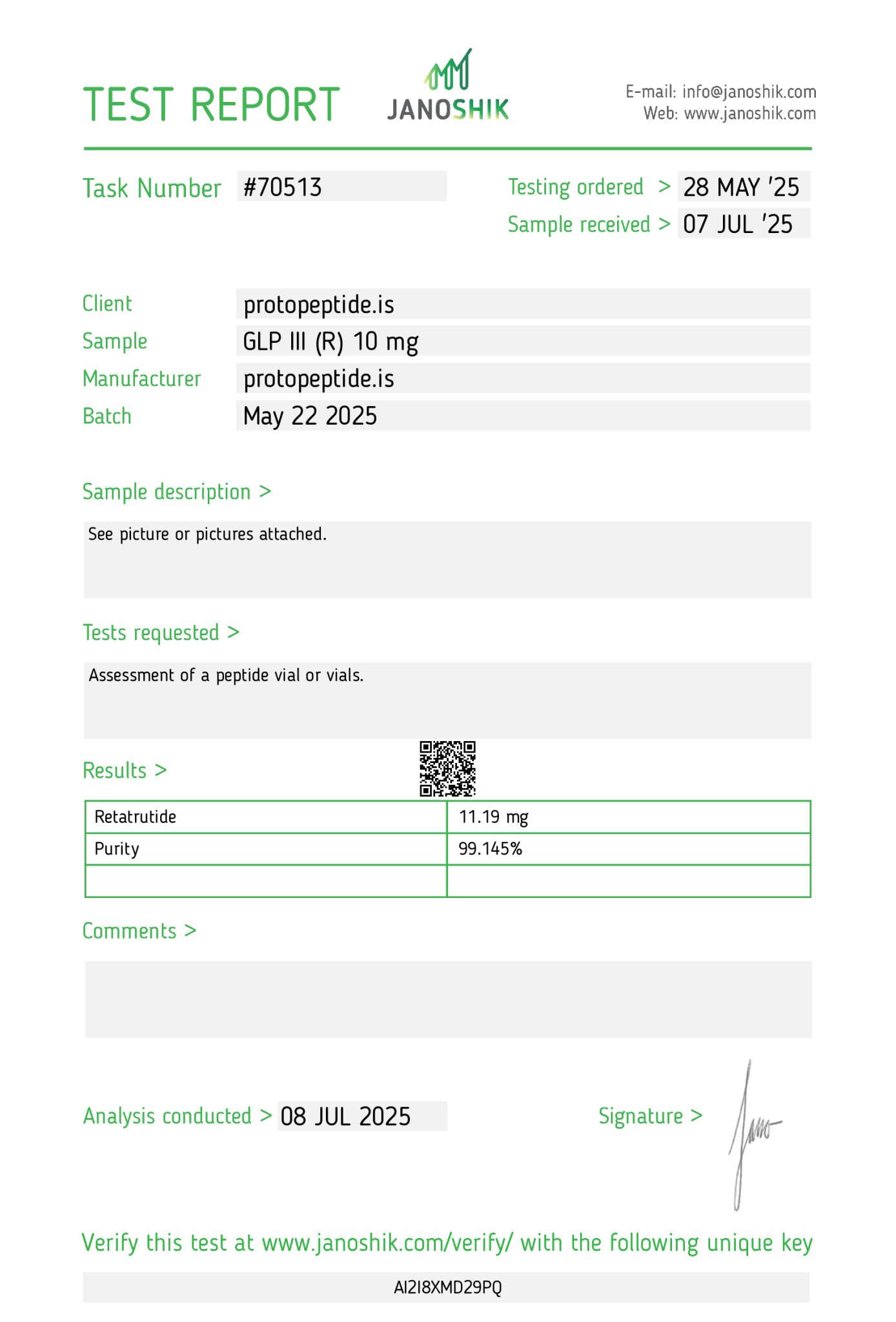 GLP - III (R) 10mg - Proto Peptide