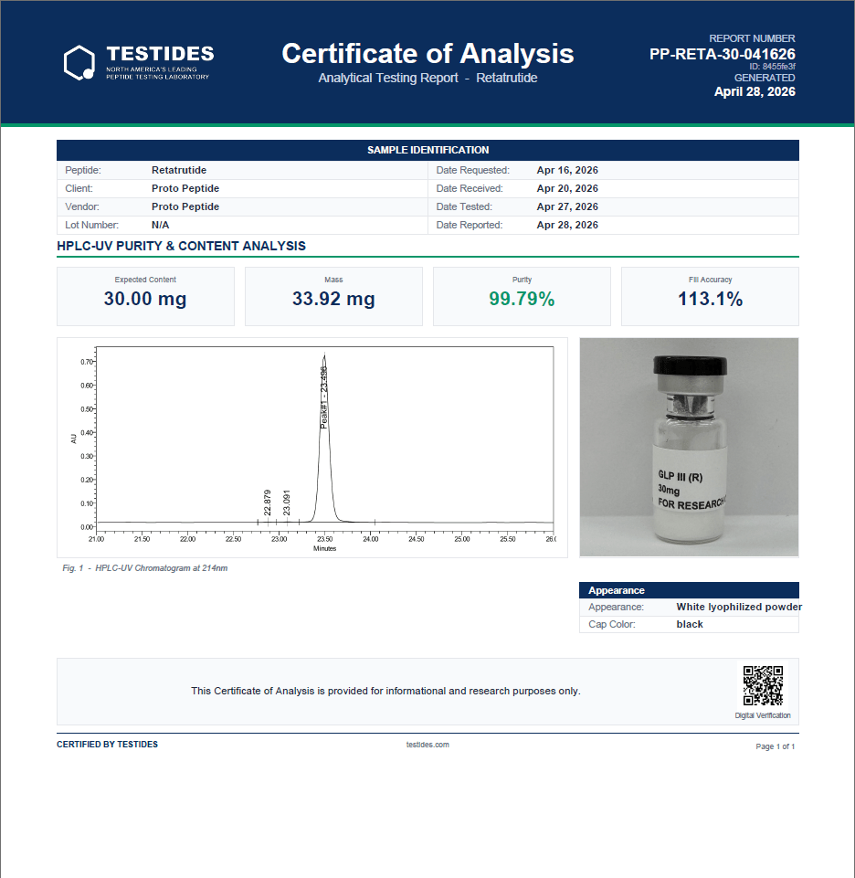GLP III (R) 30mg - Proto Peptide
